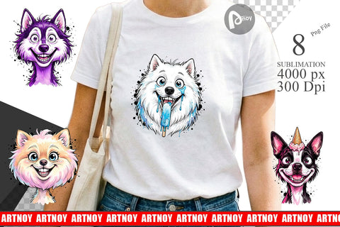 Sublimation Witty Summer Treat Dog Watercolor Sublimation artnoy 
