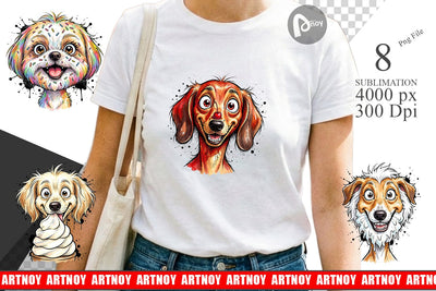 Sublimation Witty Summer Treat Dog Watercolor Sublimation artnoy 