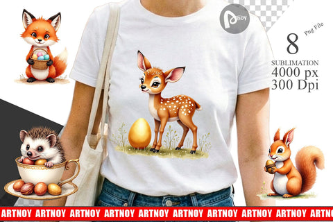 Sublimation Woodland Easter Friends Sublimation artnoy 