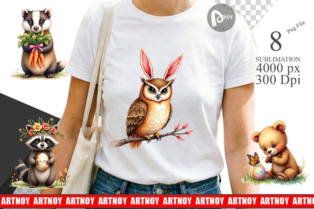 Sublimation Woodland Easter Friends Sublimation artnoy 