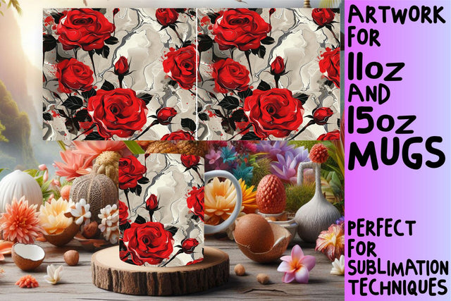 Sublimation Wrap 3D Flower Mug Sublimation afrosvg 