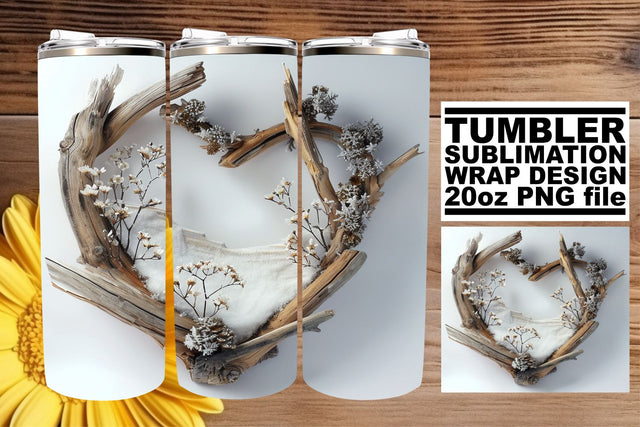 Sublimation Wrap 3D Heart Frame Christmas Tumbler Sublimation afrosvg 