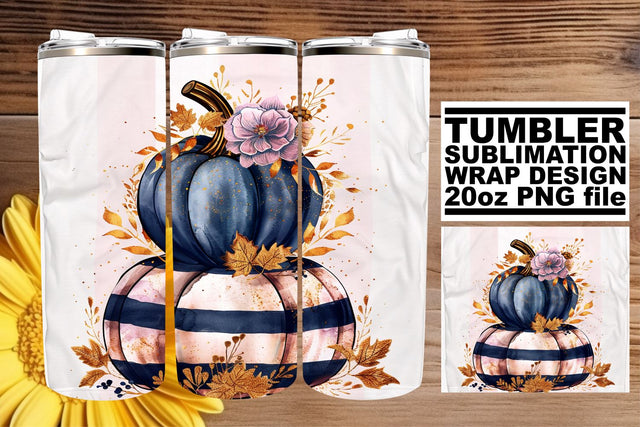 Sublimation Wrap Autumn Pumpkin Tumbler 20oz Sublimation afrosvg 