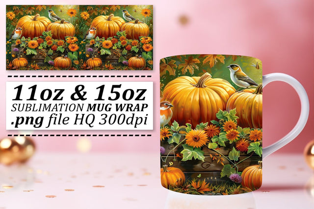 Sublimation Wrap: Fall Watercolor Mug 11oz/15oz Sublimation afrosvg 
