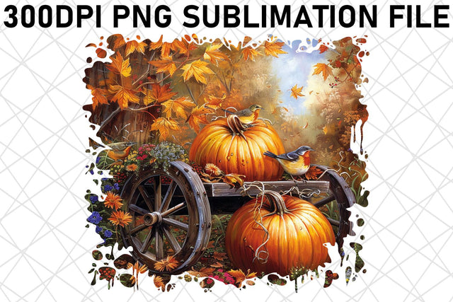 Sublimation Wrap: Print Watercolor Autumn Landscape PNG Sublimation afrosvg 