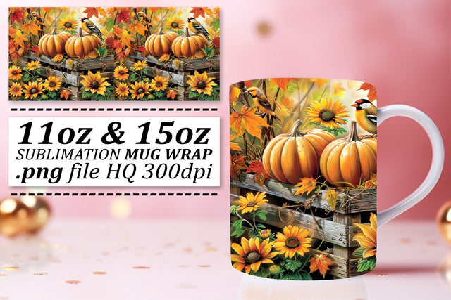 Sublimation Wrap: Watercolor Autumn Landscape 11oz/15oz Sublimation afrosvg 