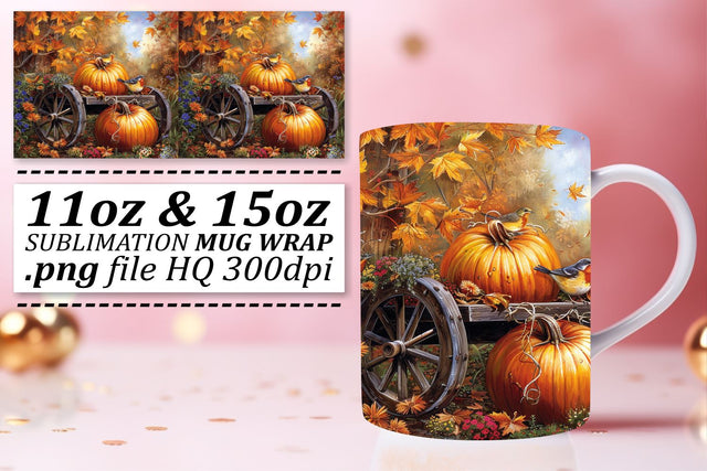 Sublimation Wrap: Watercolor Autumn Landscape 11oz/15oz Sublimation afrosvg 