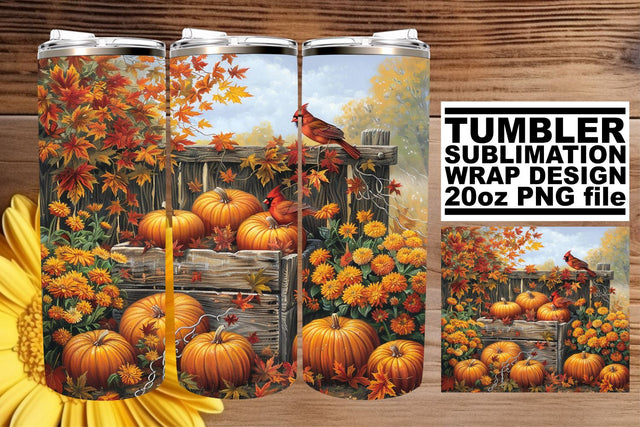 Sublimation Wrap: Watercolor Autumn Landscape 20oz Sublimation afrosvg 