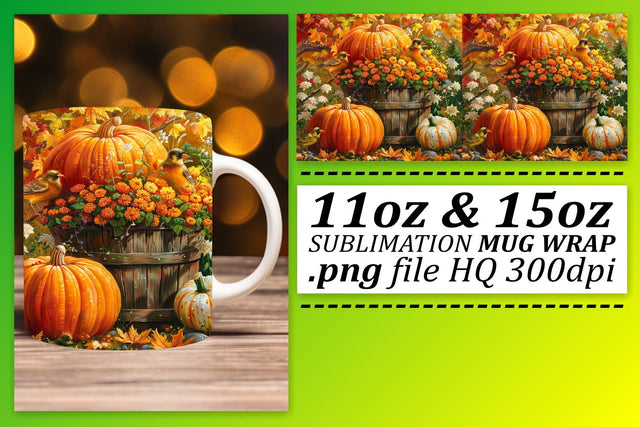 Sublimation Wrap: Watercolor Autumn Mug 11oz/15oz Sublimation afrosvg 