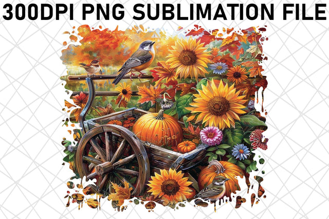 Sublimation Wrap: Watercolor Print Autumn Landscape Mug PNG Sublimation afrosvg 