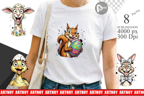 Sublimation Zany Easter Animal Sublimation artnoy 