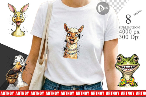 Sublimation Zany Easter Animal Sublimation artnoy 