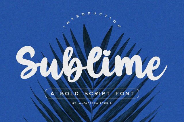 Sublime - Bold Script Font Alpaprana Studio 