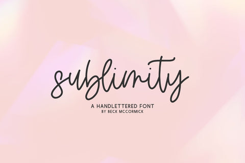Sublimity Script Font Beck McCormick 