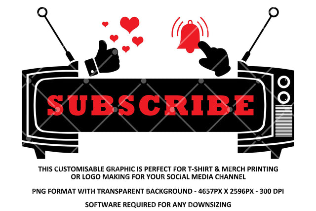 Subscribe Social Media Television Png Sublimation Karma Genie Graphics 