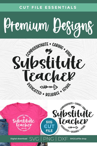 Substitute teacher svg - design for Cricut or Silhouette SVG SVG Cut File 