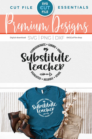 Substitute teacher svg - design for Cricut or Silhouette SVG SVG Cut File 