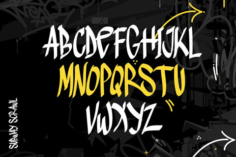 Subway Scrawl - Monoline Handwritten Graffiti Font Font Mozzatype 