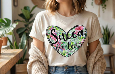 Succa For Love PNG | Succulent Valentine Sublimation | Plant Lover Romantic Design Sublimation Print Perfect Design Shop 