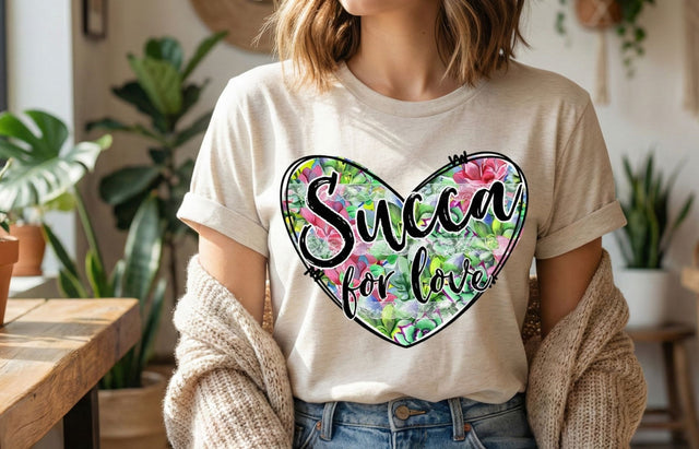 Succa For Love PNG | Succulent Valentine Sublimation | Plant Lover Romantic Design Sublimation Print Perfect Design Shop 