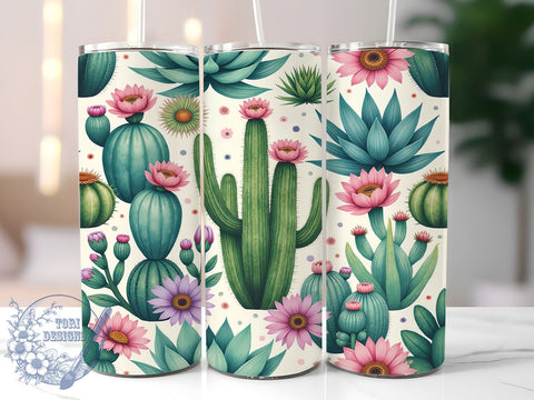 Succulent Cactus 20oz Tumbler, Succulent Design, Seamless Tumbler Wrap, 20oz Sublimation, Plant Lover Gift, Custom Tumbler, Floral Drinkware Sublimation ToriDesigns 