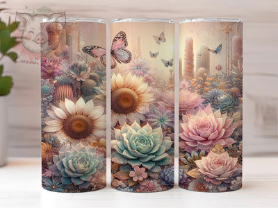 Succulent Cactus Glitter Plant Tumbler, Cactus Tumbler Design, Glitter Tumbler Sublimation, 20oz Tumbler Wrap, Plant Lover Tumbler, Floral Tumbler Design, Digital Tumbler Wrap Sublimation Lara' s Designs 