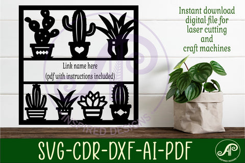 Succulent, Cactus lovers theme named wall sign or card SVG APInspireddesigns 