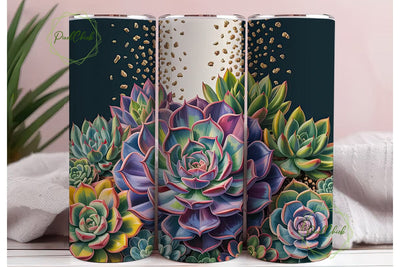 Succulent Garden 20oz Tumbler Wrap Sublimation PixelChick 