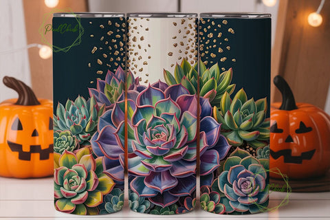 Succulent Garden 20oz Tumbler Wrap Sublimation PixelChick 