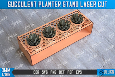 Succulent Planter Stand | Garden Design | Home Decor | Flower Holder | CNC File SVG Fly Design 