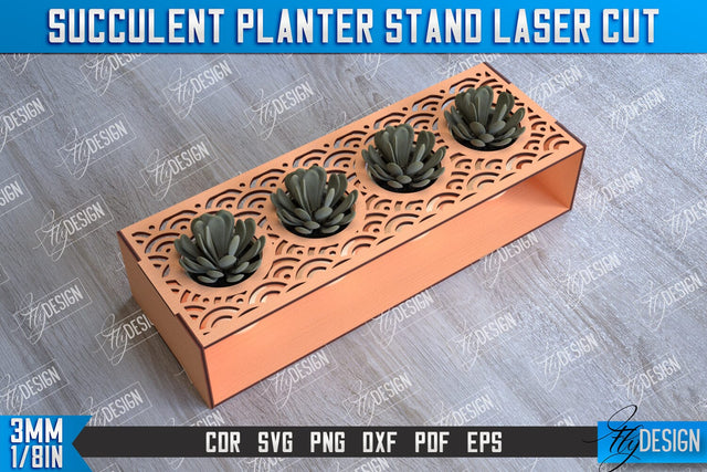 Succulent Planter Stand | Garden Design | Home Decor | Flower Holder | CNC File SVG Fly Design 