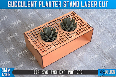 Succulent Planter Stand | Garden Design | Home Decor | Flower Holder | CNC File SVG Fly Design 