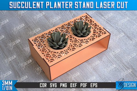Succulent Planter Stand | Garden Design | Home Decor | Flower Holder | CNC File SVG Fly Design 