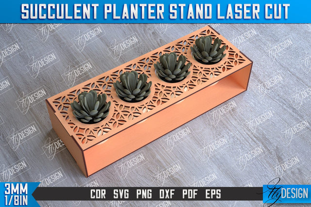 Succulent Planter Stand | Garden Design | Home Decor | Flower Holder | CNC File SVG Fly Design 