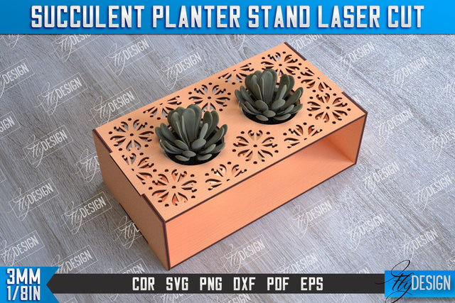Succulent Planter Stand | Garden Design | Home Decor | Flower Holder | CNC File SVG Fly Design 