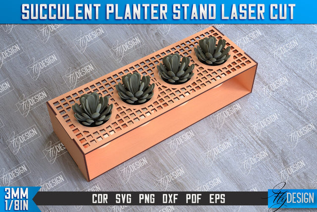 Succulent Planter Stand | Garden Design | Home Decor | Flower Holder | CNC File SVG Fly Design 