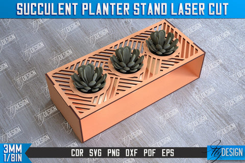 Succulent Planter Stand | Garden Design | Home Decor | Flower Holder | CNC File SVG Fly Design 