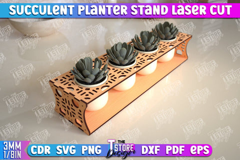 Succulent Planter Stand | Garden Design | Home Decor | Flower Holder | CNC File SVG The T Store Design 
