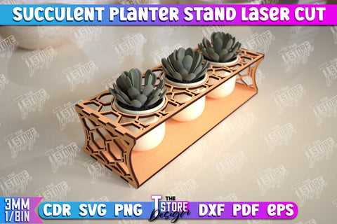 Succulent Planter Stand | Garden Design | Home Decor | Flower Holder | CNC File SVG The T Store Design 