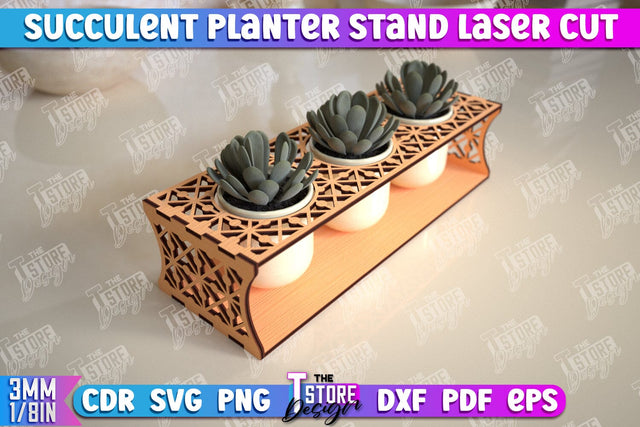 Succulent Planter Stand | Garden Design | Home Decor | Flower Holder | CNC File SVG The T Store Design 