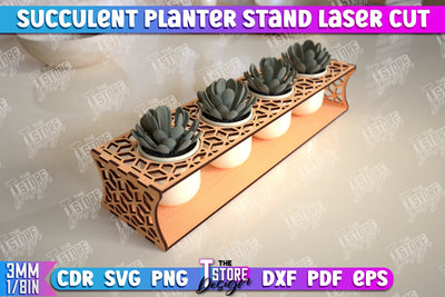 Succulent Planter Stand | Garden Design | Home Decor | Flower Holder | CNC File SVG The T Store Design 