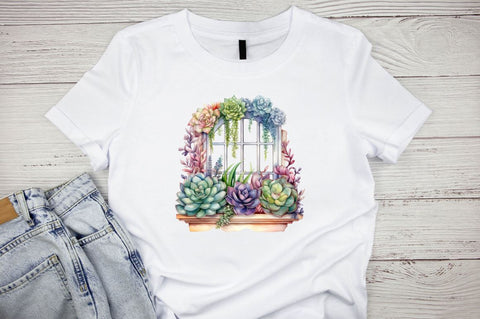 Succulent Window Watercolor Sublimation Bundle Sublimation Designangry 