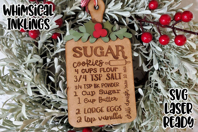 Sugar Cookie Recipe Ornament Laser SVG SVG Whimsical Inklings 