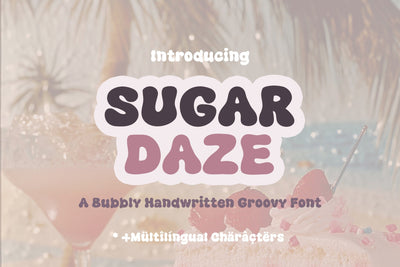 Sugar Daze Retro Font - Groovy Font, Modern Font Font Mastilo Designs 
