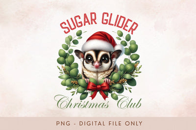 Sugar Glider Christmas Club PNG Sublimation BijouBay 