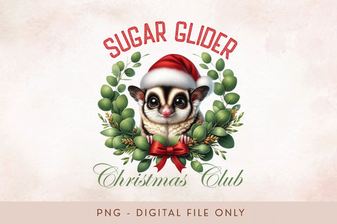 Sugar Glider Christmas Club PNG Sublimation BijouBay 