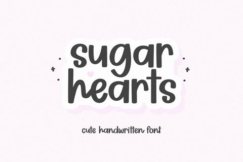 Sugar Hearts - Cute Handwritten Font Font KA Designs 