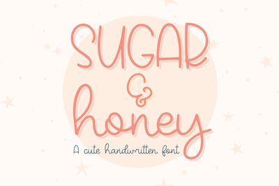 Sugar & Honey, Cute Handwritten Font for Cricut, Cursive Handwriting Font Designing Digitals 