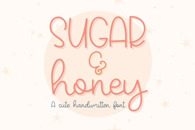 Sugar & Honey, Cute Handwritten Font for Cricut, Cursive Handwriting Font Designing Digitals 