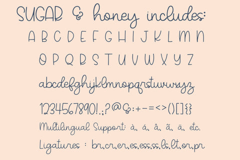 Sugar & Honey, Cute Handwritten Font for Cricut, Cursive Handwriting Font Designing Digitals 